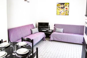One bedroom apartment - living area & dining area