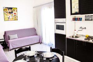 One bedroom apartment - living area & dining area